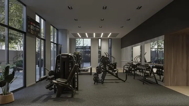 Gimnasio con aparatos en VEQ Brasilia